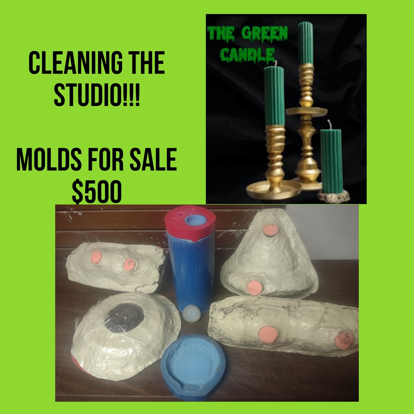 Retired Toysatsu Green Candle Molds